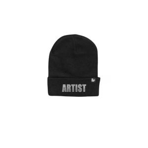 NEW Black ARTIST Beanie (Grey & White Lettering)