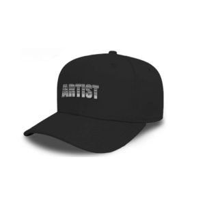 NEW Black ARTIST Trucker Hat (Gray & White Lettering)
